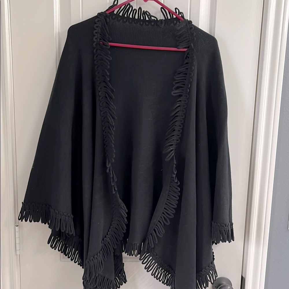 Elegant Black Women's Sweater Wrap
